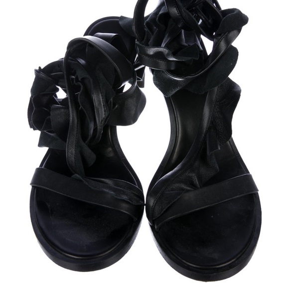 ❤️Isabel Marant Ansel Sandals Ruffle Heel Leather - Picture 3 of 6